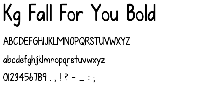 KG Fall For You Bold font